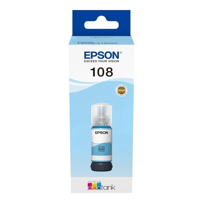 Epson 108 Ink Bottle Light Cyan EcoTank Original 70ml Single-pack C13T09C54A