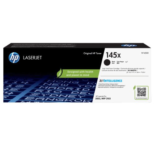 HP 145X High Yield Black Original LaserJet Toner Cartridge (W1450X) - 3,800 Page Yield