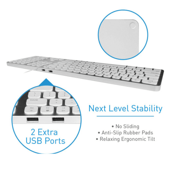 Macally Compact USB-C Keyboard Aluminium