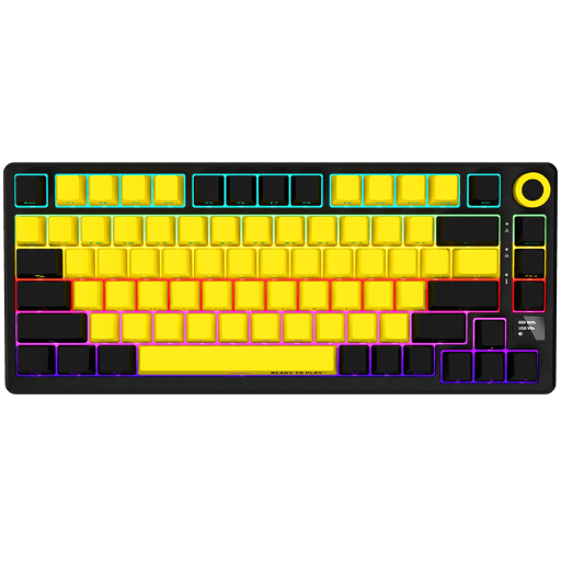 Lorgar KBP7075W Keyboard Black/Yellow