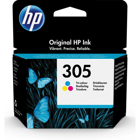 HP 305 Cyan Magenta Yellow Standard Yield Printer Ink Cartridge Original | 3YM60AE Single-pack