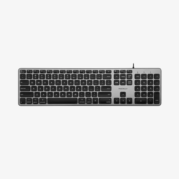 Macally Wired USB C with USB Ports Keyboard