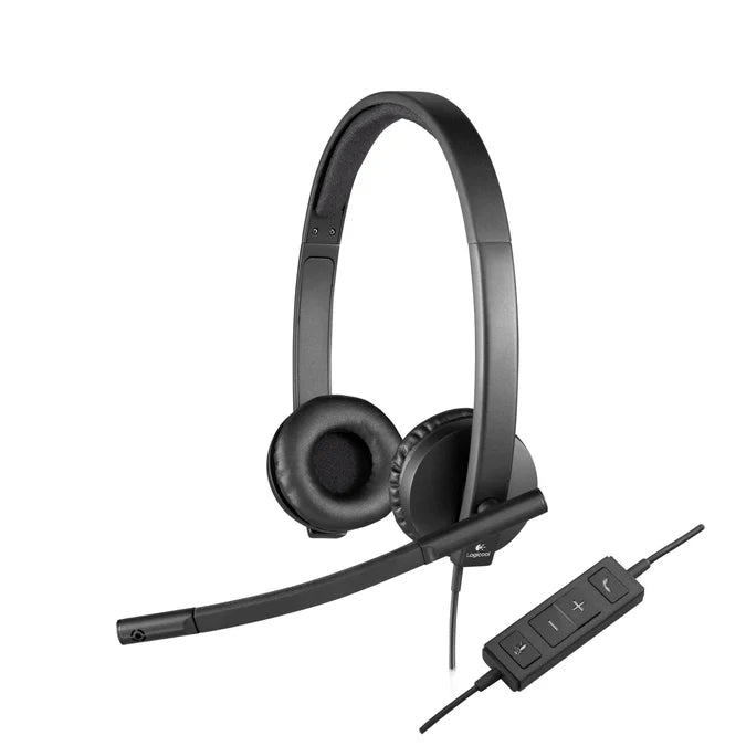 Logitech H570E USB Stereo Headset With Noise | Cancelling Mic Black 981-000575