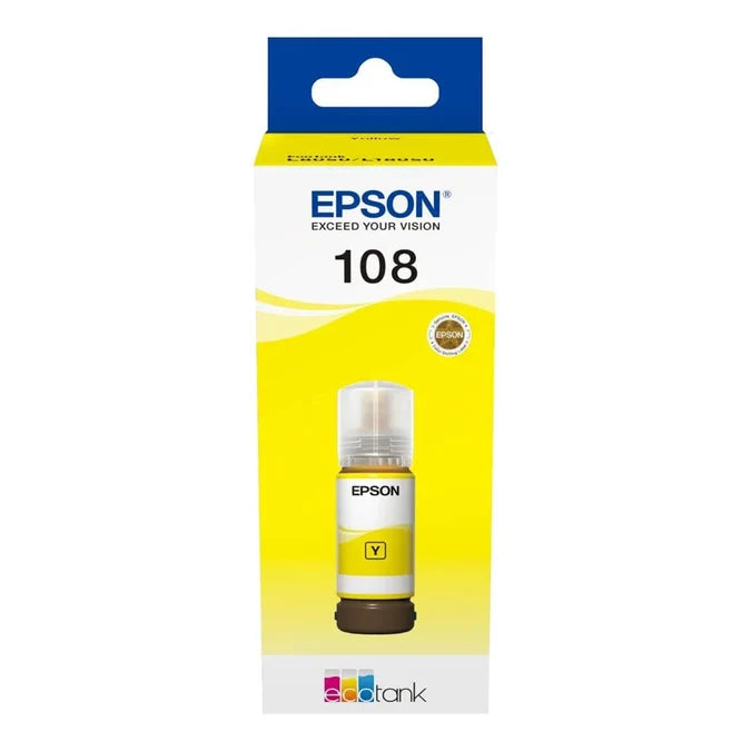 Epson 108 Ink Bottle Yellow EcoTank Original 70ml Single-pack C13T09C44A