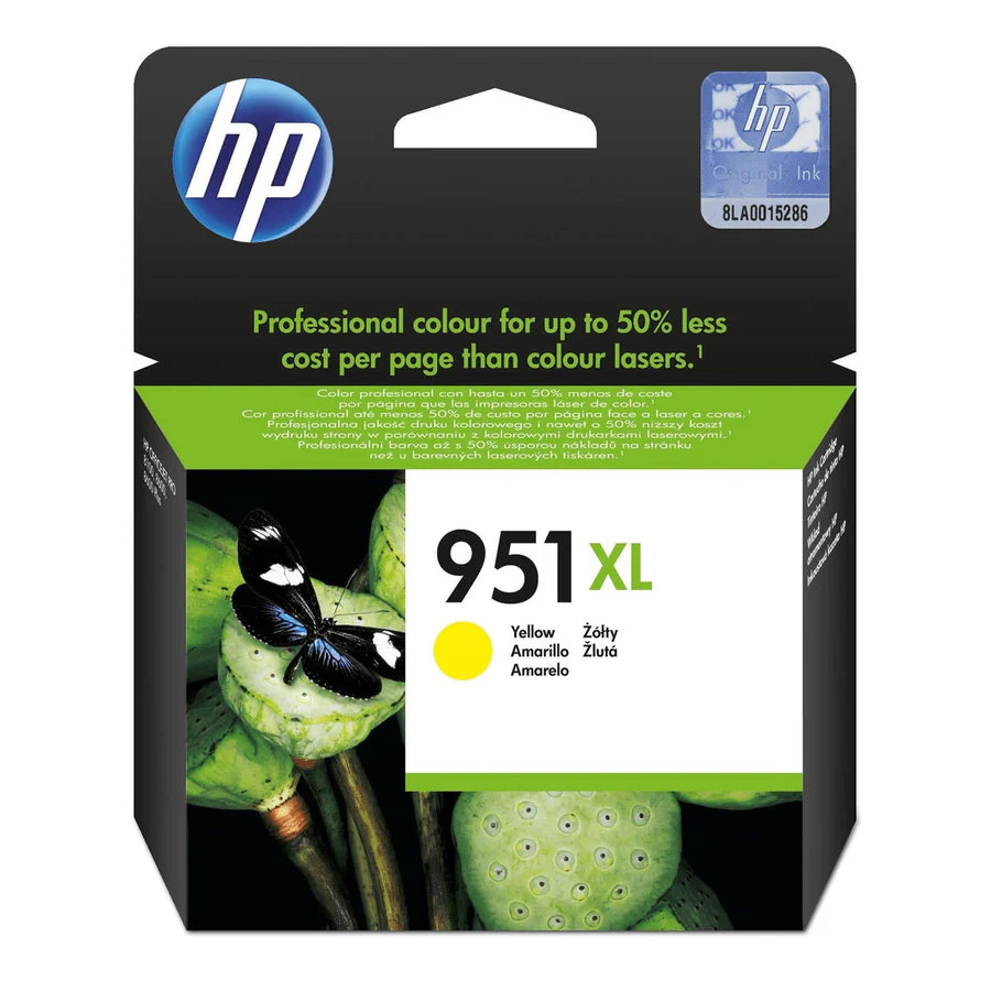 HP 951XL Yellow High Yield Printer Ink Cartridge Original | CN048AE Single-pack
