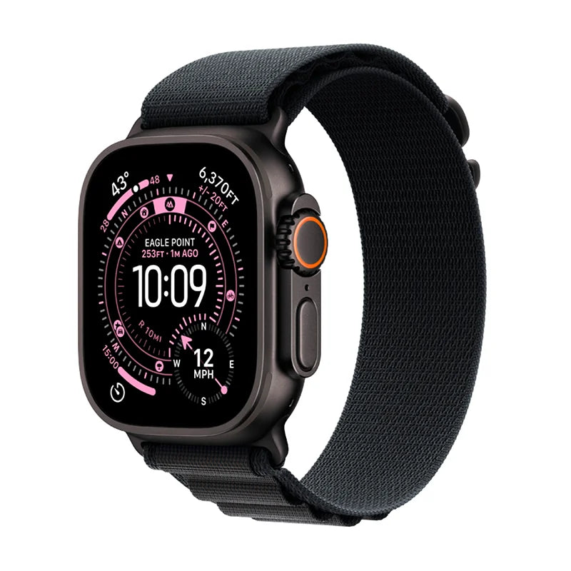 Apple Apple Watch Ultra 3 GPS + Cellular 49mm Black Titanium Case with Black Alpine Loop - Medium
