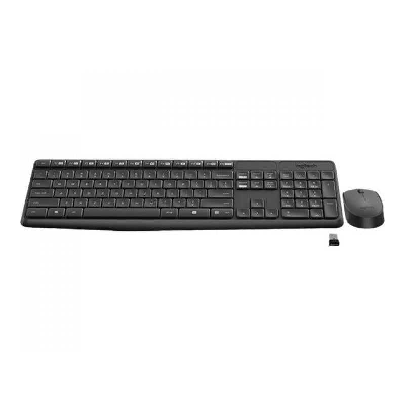 Logitech MK235 Wireless Keyboard and Mouse Combo – Full-Size, 2.4GHz USB Receiver, Black