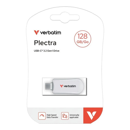 Verbatim Plectra 128GB USB-C USB 3.2 Gen 1 Flash Drive – White