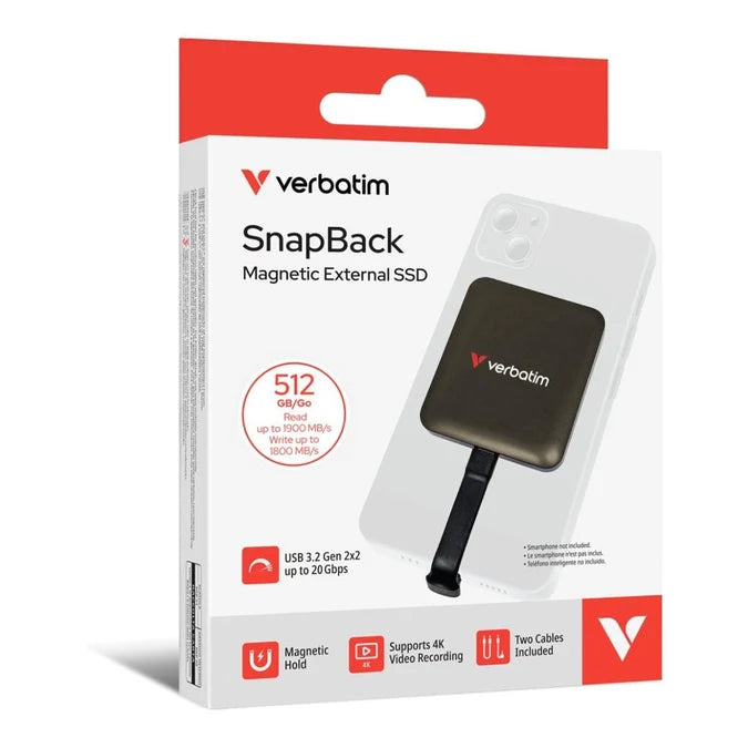 Verbatim SnapBack 512GB USB 3.2 Gen 2 Portable SSD – Mocha Metallic