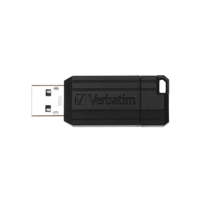 Verbatim PinStripe 16GB USB 2.0 Flash Drive – Black