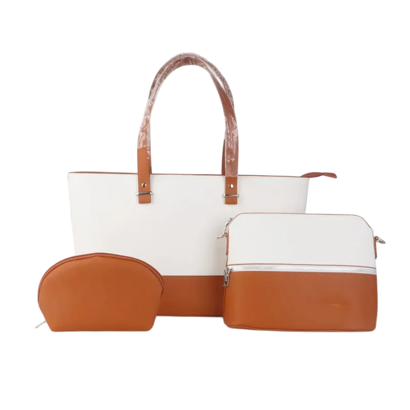 Kenton 15.6-inch Ladies Notebook Bag Blue & Cream 3 Piece Set | Laptop Bag, Handbag & Cosmetic Bag